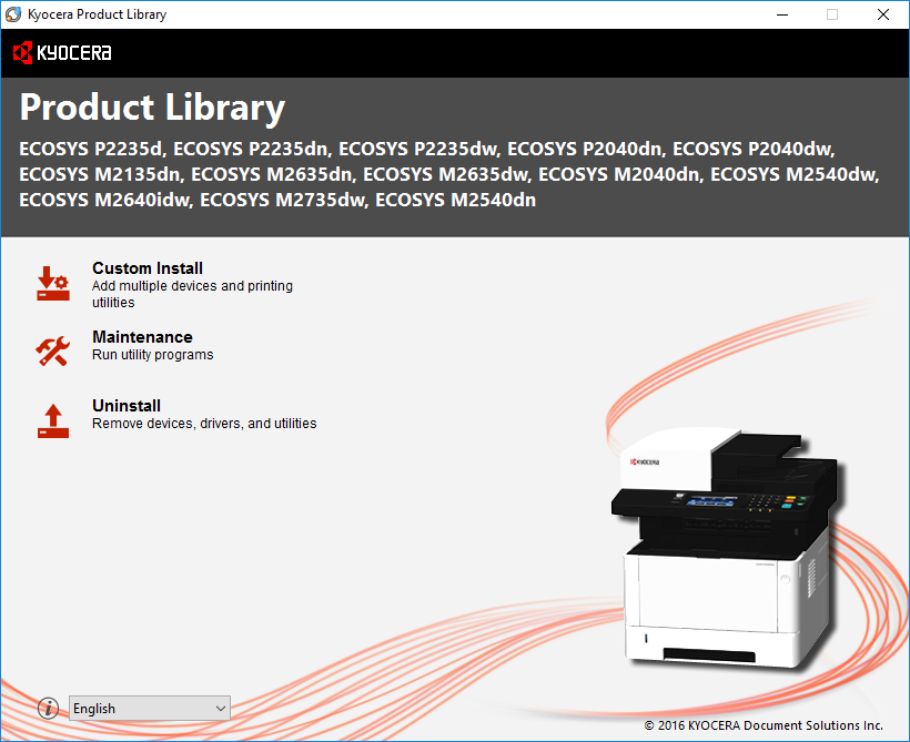 Installing the driver for Kyocera ECOSYS FS-1025MFP