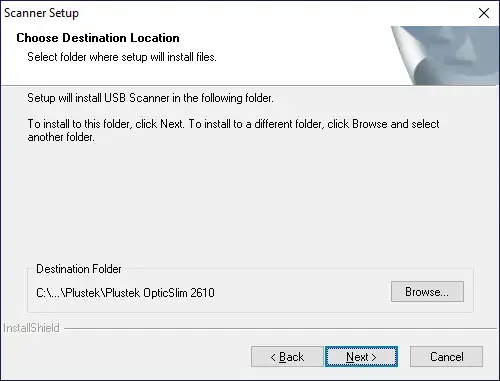 Installing the driver for Plustek OpticBook 3900 step 1