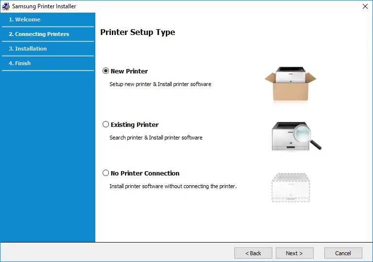 Installing the driver for Samsung X3220 step 2